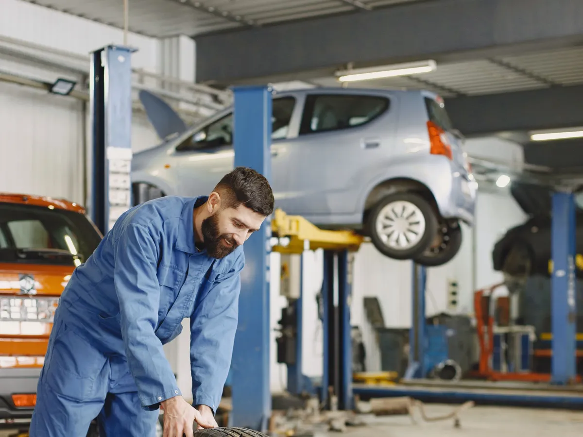 The tyre workshop at The Tyre Warehouse in Wellington